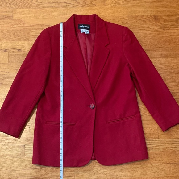 Sag Harbor Classic 100% Wool Red Blazer - Picture 3 of 10